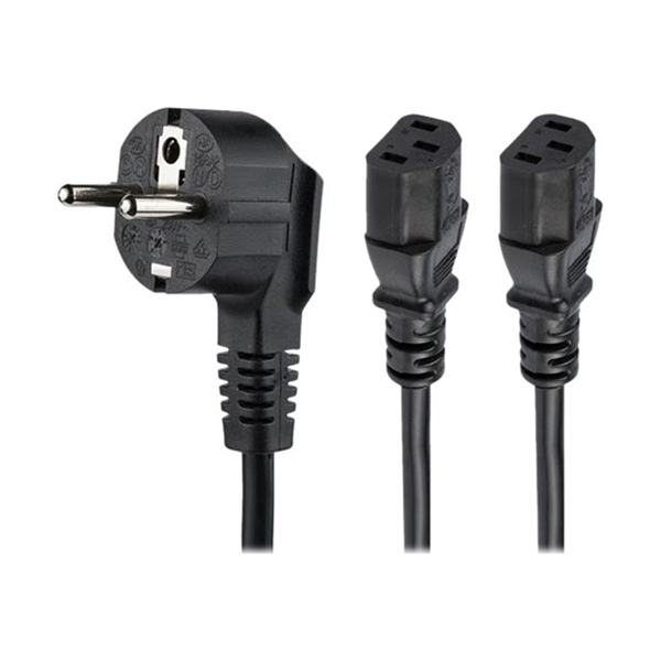 Power Cord - Schuko CEE7 to 2x C13 - 2m