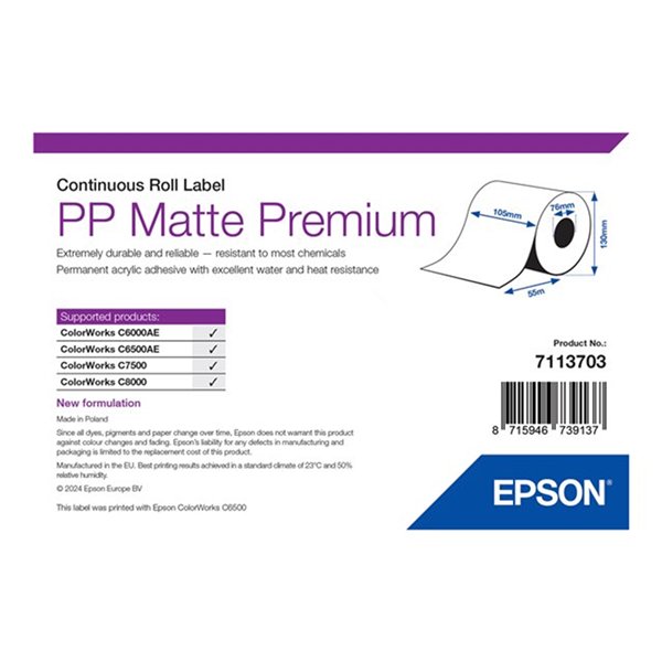PP MATTE LABEL PREMIUM CONTINUOUS ROLL 1