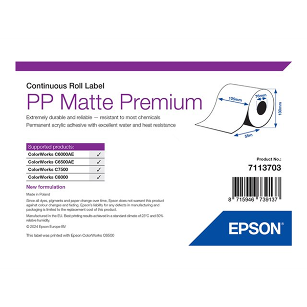 PP MATTE LABEL PREMIUM CONTINUOUS ROLL 1