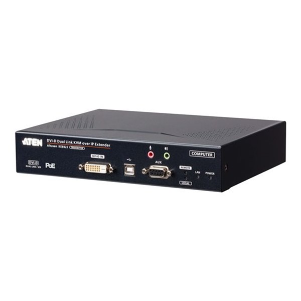 [PREMIUM] Aten USB 2K DVI-D Dual-Link KVM over IPTransmitter with Local Console Power/LAN Redundancy (Dual SFP Slot - PoE)  RS-232 Contro