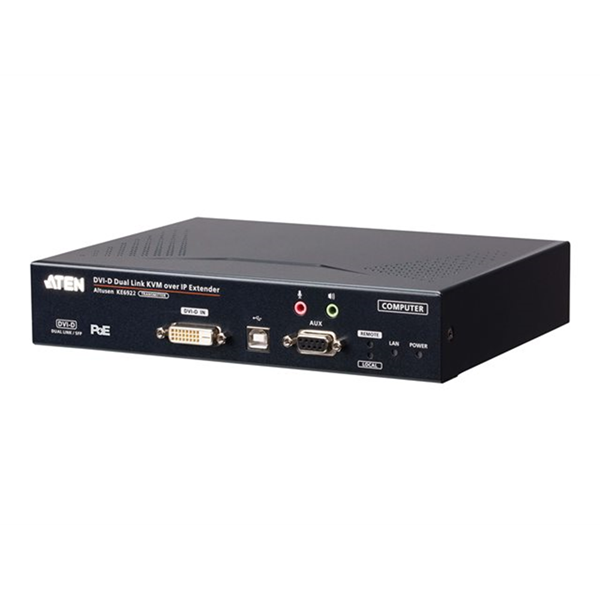 [PREMIUM] Aten USB 2K DVI-D Dual-Link KVM over IPTransmitter with Local Console Power/LAN Redundancy (Dual SFP Slot - PoE)  RS-232 Contro