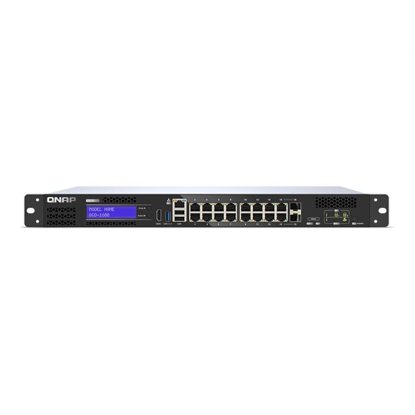 QGD-1600: 16 1GbE ports with 2 RJ45 and