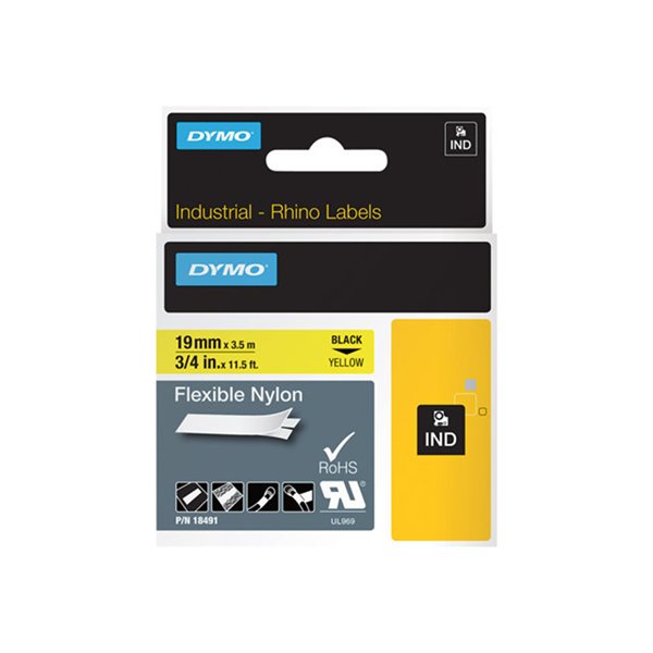 RHINO TAPE NYLON 19MM GEEL