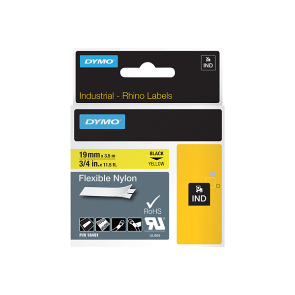 RHINO TAPE NYLON 19MM GEEL