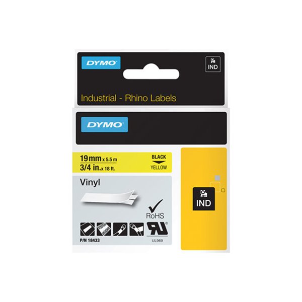 RHINO TAPE VINYL 19MM GEEL
