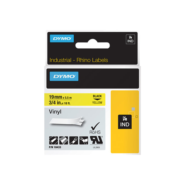 RHINO TAPE VINYL 19MM GEEL