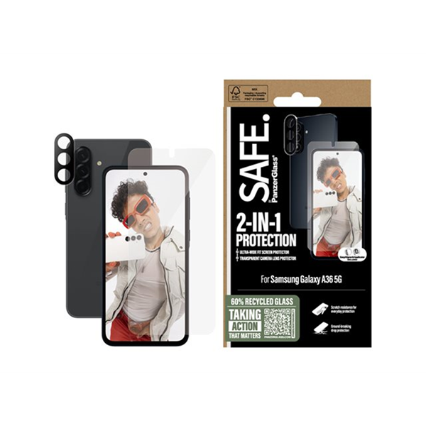 SAFE. by PanzerGlass - 2-in-1 Bundle - beschermset scherm/lens voor mobiele telefoon - ultrabrede pasvorm met EasyAligner