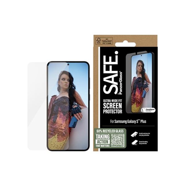 SAFE. by PanzerGlass - schermbeschermer voor mobiele telefoon - ultrabrede pasvorm met EasyAligner