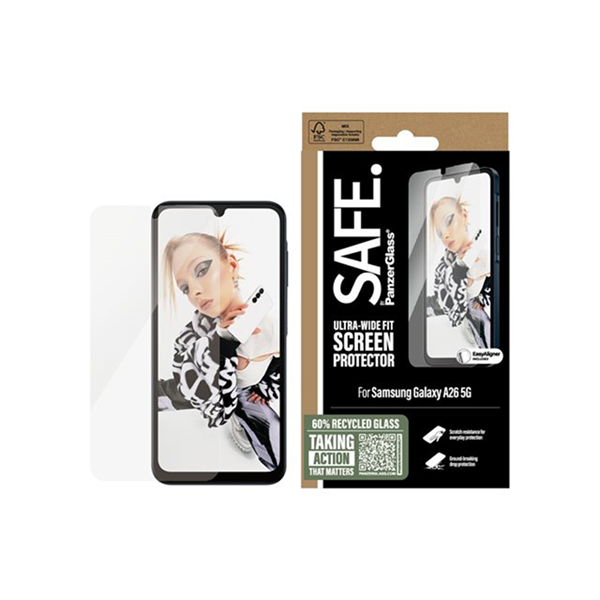 SAFE. by PanzerGlass - schermbeschermer voor mobiele telefoon - ultrabrede pasvorm met EasyAligner SAFE. by PanzerGlass - schermbeschermer voor mobiele telefoon - ultrabrede pasvorm met EasyAligner