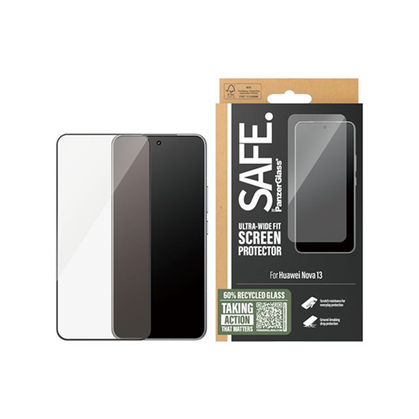 SAFE. by PanzerGlass - schermbeschermer voor mobiele telefoon - ultrabrede pasvorm