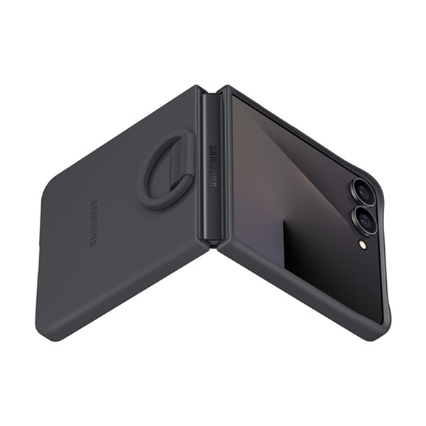 Samsung Flip7 Ring Case Silicone Black