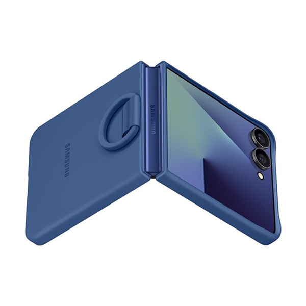 Samsung Flip7 Ring Case Silicone Blue