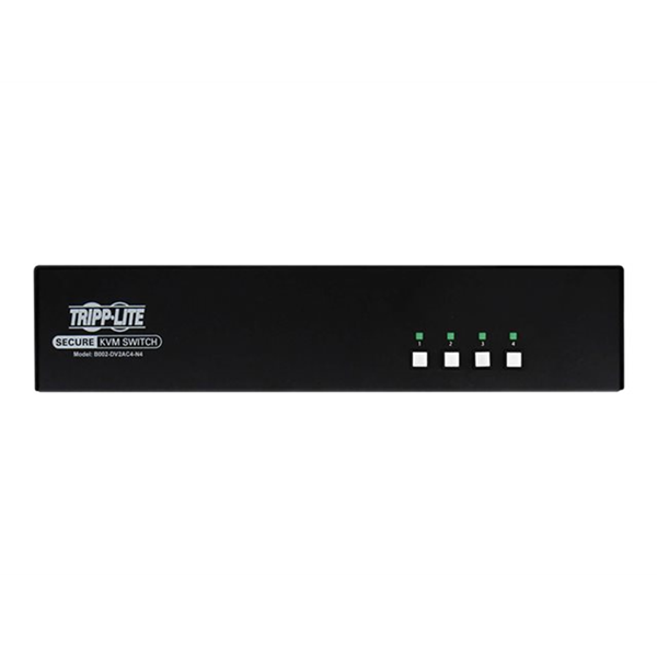 Secure NIAP KVM Switch Dual Monitor DVI4-Port Audio CAC