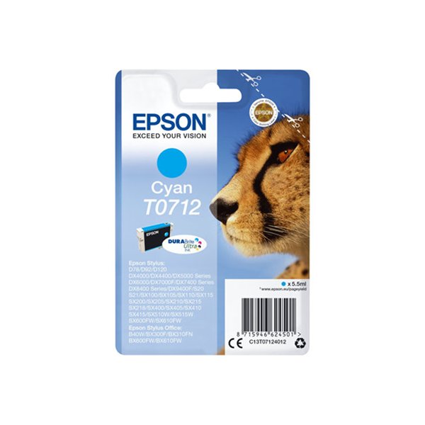 Singlepack Cyan T0712 DURABrite Ultra Ink
