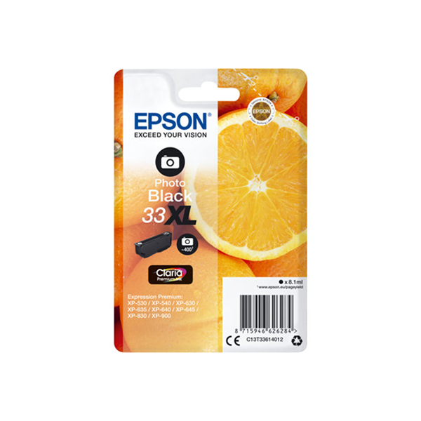 Singlepack Photo Black 33XL Claria Premium Ink Singlepack Photo Black 33XL Claria Premium Ink