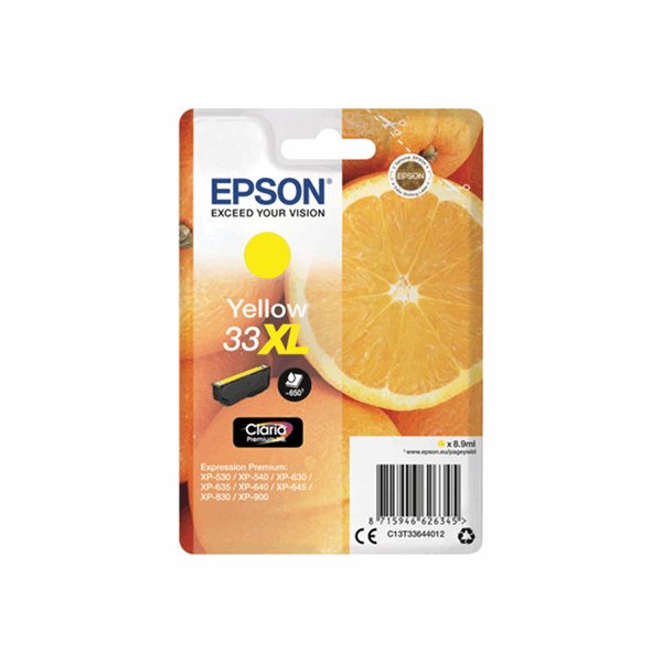 Singlepack Yellow 33XL Claria Premium Ink