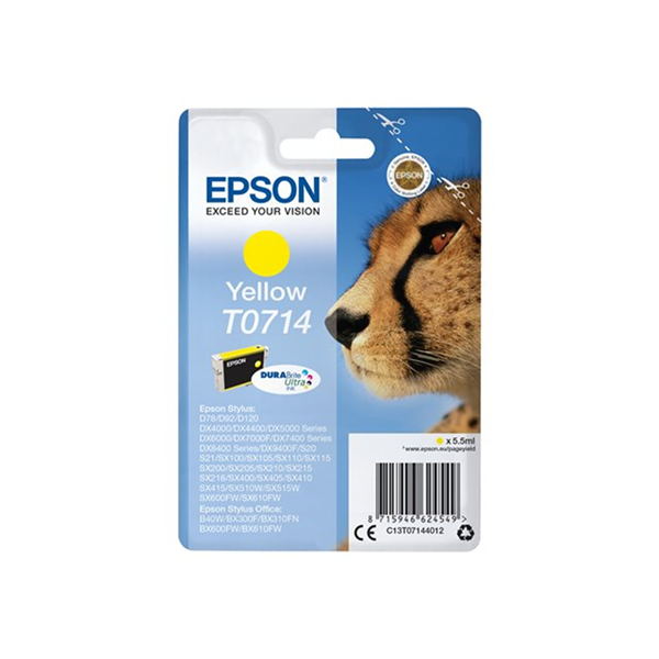 Singlepack Yellow T0714 DURABrite UltraInk