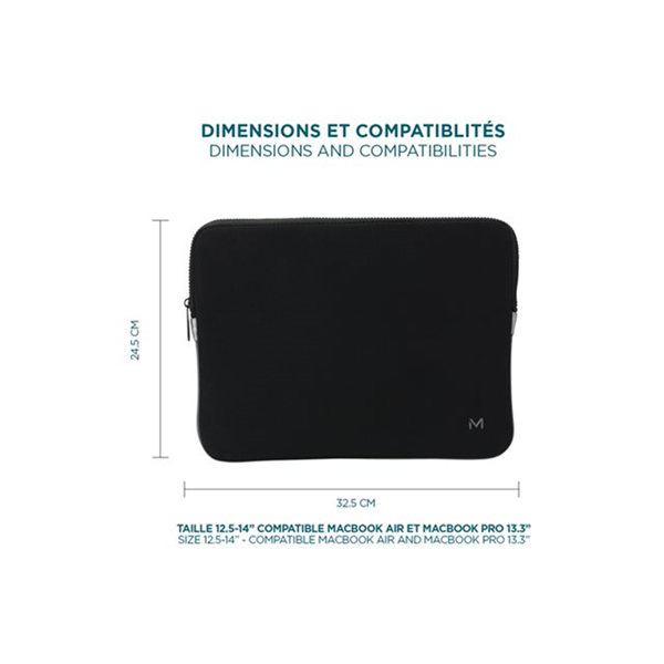 Skin Memory Foam Sleeve 12.5-14i - Black and Grey