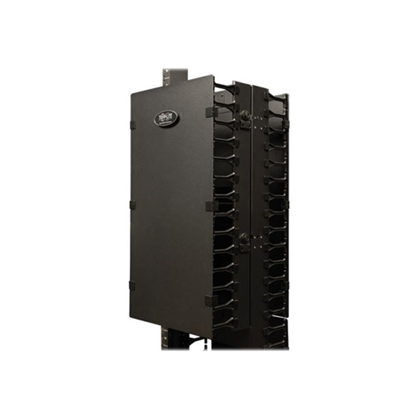 SmartRack 12-in. 30.48 cm Width High Capacity Vertical Cable Manager Double finger duct with cover