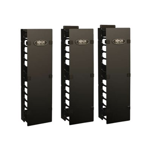 SmartRack 6-in. 15.24 cm Wide High Capacity Vertical Cable Manager Double finger duct with cover