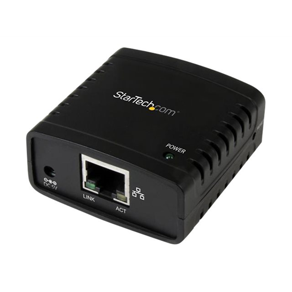 StarTech.com 10/100 Mbit/s Ethernet naar USB 2.0 netwerk LPR Printserver - USB print server met 10Base-T/100Base-TX Auto-sensing