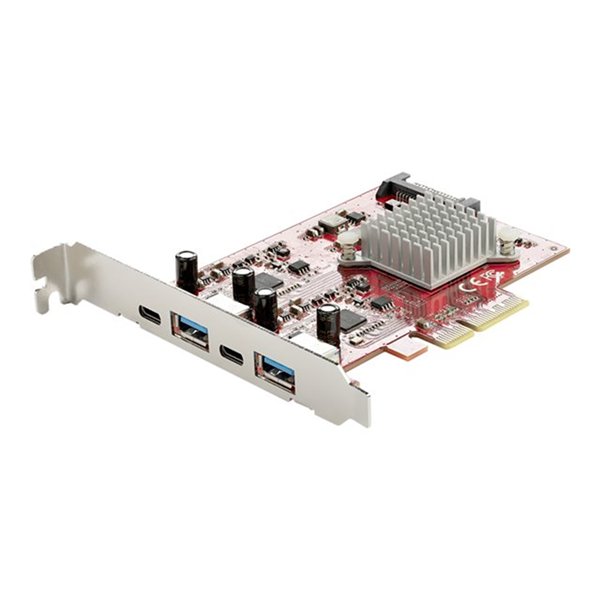 StarTech.com 4-Port USB PCIe Kaart - 10Gbps USB PCI Express Uitbreidingskaart met 2 Controllers - 2x USB-C & 2x USB-A ports (USB 3.2/3.1 Gen 2) - USB/USB-C PCI-e Kaart - Full Profile (PEXUSB312A2C2V)