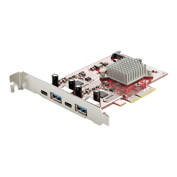 StarTech.com 4-Port USB PCIe Kaart - 10Gbps USB PCI Express Uitbreidingskaart met 2 Controllers - 2x USB-C & 2x USB-A ports (USB 3.2/3.1 Gen 2) - USB/USB-C PCI-e Kaart - Full Profile (PEXUSB312A2C2V)