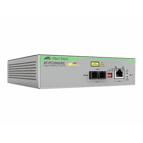 TAA (Federal) 10/100/1000T to 1000SX/SCPOE+ Media & Rate Converter Universal PSU