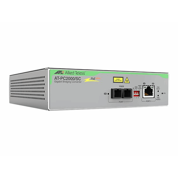 TAA (Federal) 10/100/1000T to 1000SX/SCPOE+ Media & Rate Converter Universal PSU