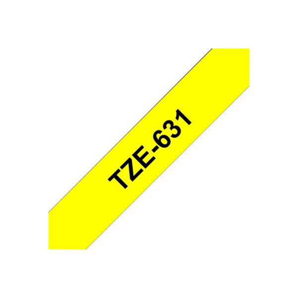 Tape/12mm black on yellow f P-Touch TZE