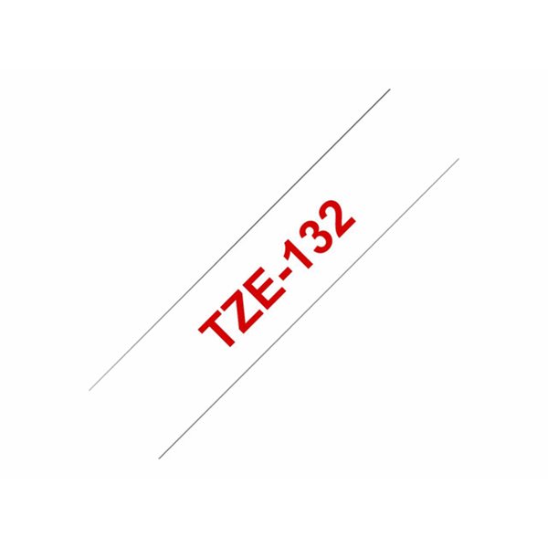 Tape/12mm red on clear f P-Touch