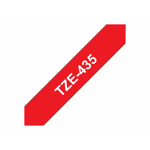 Tape/12mm white on red f P-Touch