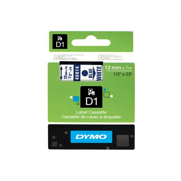 TAPE 12MMX7M BLAUW/WIT