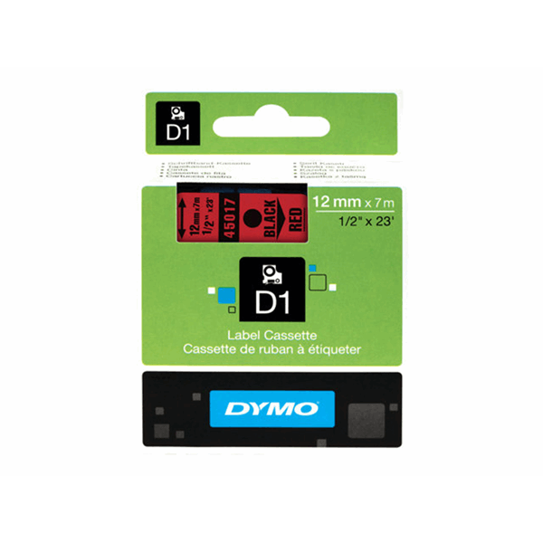 TAPE 12MMX7M ZWART/ROOD