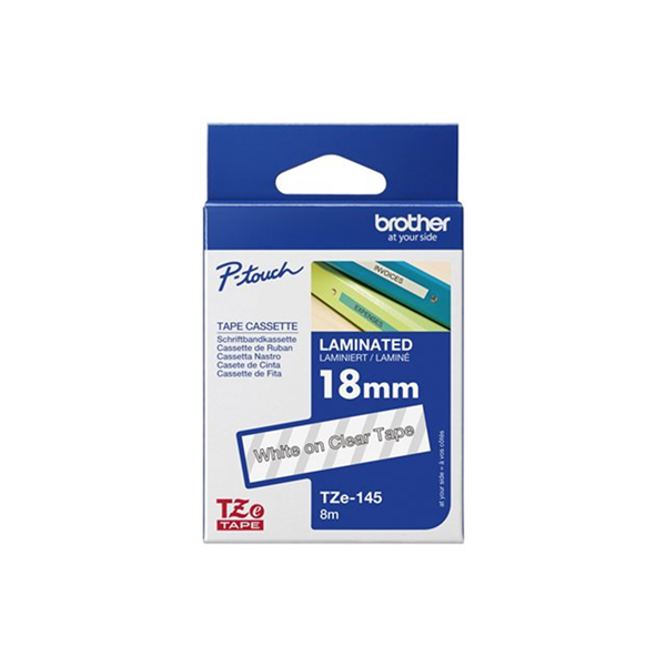 Tape/18mm white on clear f P-Touch Tape/18mm white on clear f P-Touch