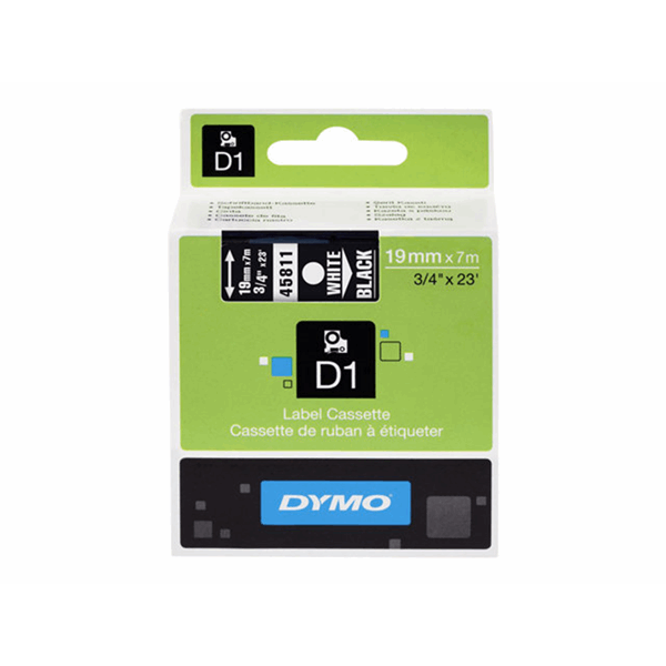 TAPE 19MMX7M WIT/ZWART