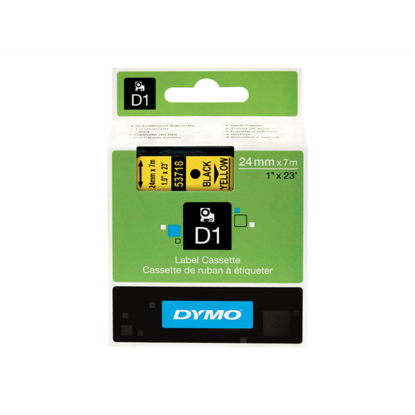 TAPE 24MMX7M ZWART/GEEL