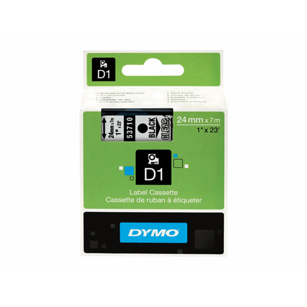 TAPE 24MMX7M ZWART/TRANSPARANT