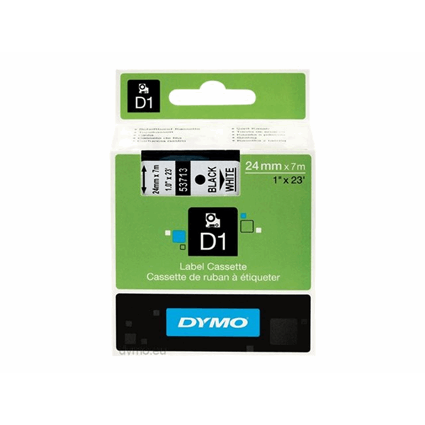 TAPE 24MMX7M ZWART/WIT