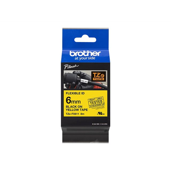 Tape/6mm black on yellow f P-Touch