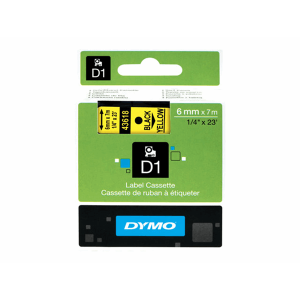 TAPE 6MMX7M ZWART/GEEL