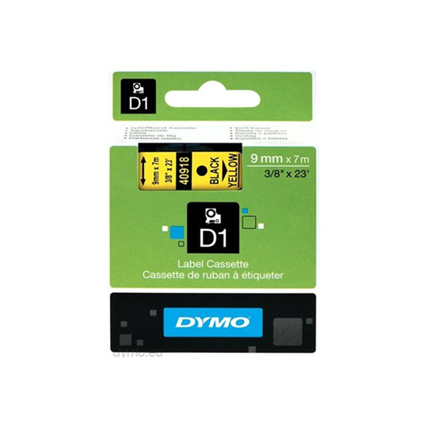 TAPE 9MMX7M ZWART/GEEL