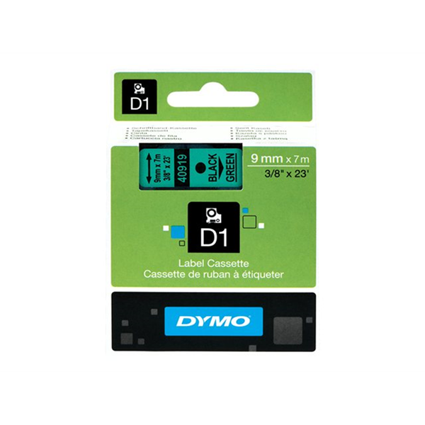 TAPE 9MMX7M ZWART/GROEN