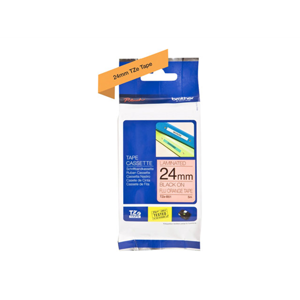 Tape/orange w black overprint TZEB51 24m Tape/orange w black overprint TZEB51 24m