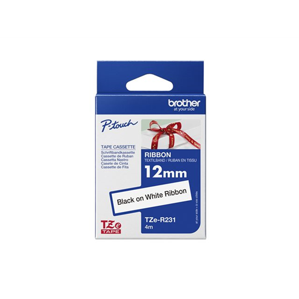 Tape/TZER231 12MM BLACK ON WHITE RIBBON Tape/TZER231 12MM BLACK ON WHITE RIBBON