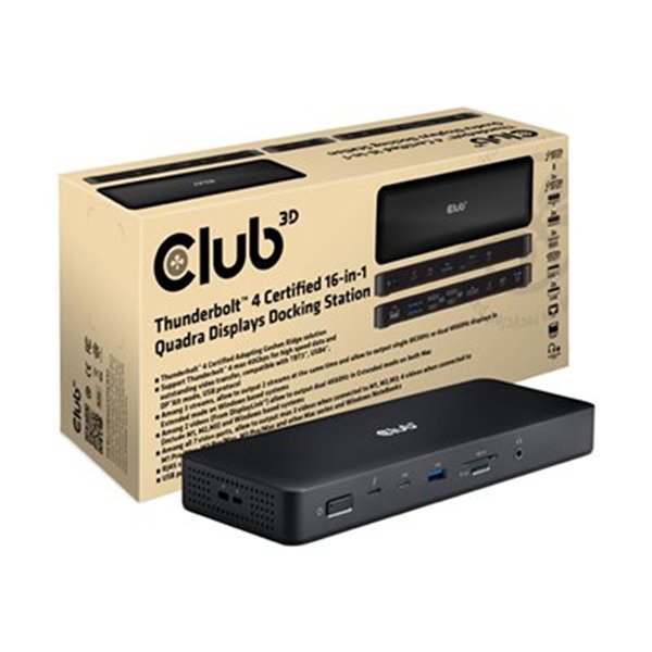 THUNDERBOLTTM 4 CERTIFIED 16-IN-1 QUADRA DISPLAYS DOCKING STATION WITH DISPLAYLINK