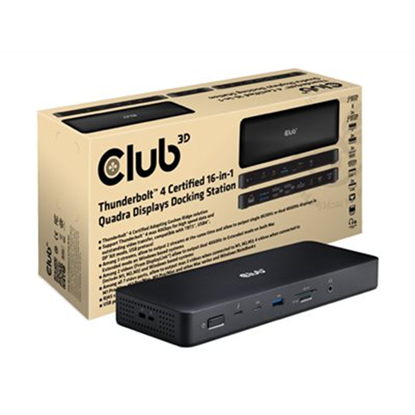 THUNDERBOLTTM 4 CERTIFIED 16-IN-1 QUADRA DISPLAYS DOCKING STATION WITH DISPLAYLINK