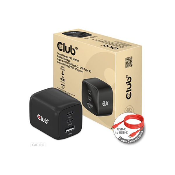 Travel Charger 65W GaN technology Type-A(1x) and -C(2x) Power Delivery(PD) 3.0 Support Travel Charger 65W GaN technology Type-A(1x) and -C(2x) Power Delivery(PD) 3.0 Support