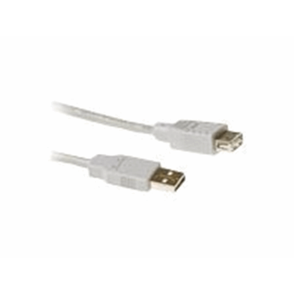 USB 20 A male - USB A female ivoor 1.80m - PolyBag