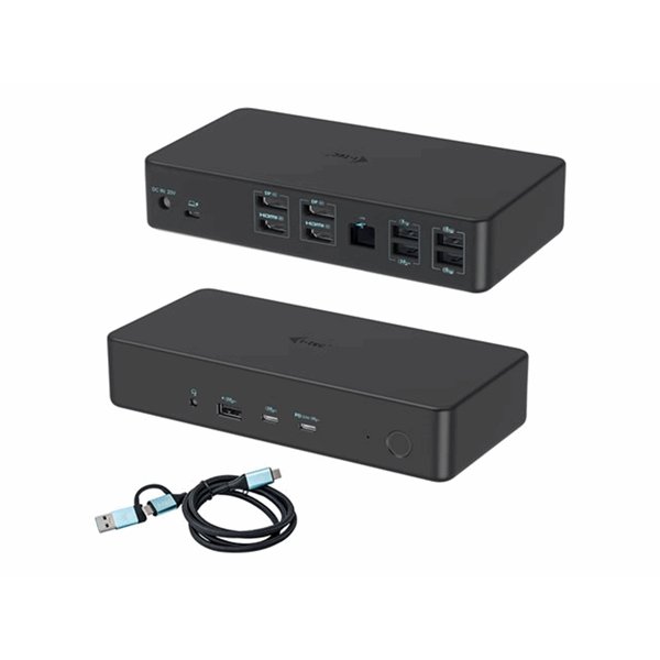 i-Tec - dockingstation - USB-C / Thunderbolt 3 / USB 3.0 - 2 x DP, 2 x HDMI - 1GbE